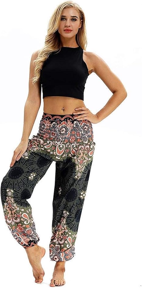 Amazon Co Jp ファッションボヘミアンルースパンツメンズ レディース カジュアルヒッピーパンツバギーアラジンハーレムパンツ Zzbiao Color A Size One Size ホーム キッチン