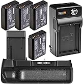 BM Premium Battery Grip Kit for Canon EOS Rebel T3, T5, T6, 1100D, 1200D, 1300D Digital Camera - Includes 1100DN Battery Grip Replacement + Qty 2 LP-10 Batteries + Battery Charger