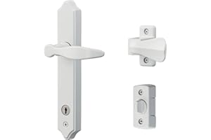 Ideal Security BK1215W ML Lever Set for Storm Doors and Screen Doors with Keyed Deadbolt Lock, 2-Posts with Tie-Down Screw, S