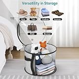 Ynnhik Hat Storage Box Foldable Transparent Organizer Scarves Gloves Zipper view 4