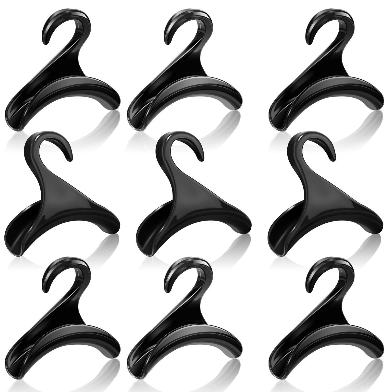 Photo 1 of Yalikop Purse Hanger Hook Acrylic Bag Hanger Handbag Tote Bag Rack Holder Closet Organizer Storage for Backpacks Satchels Purses Handbags Tote Holder(Black,9 Pieces)