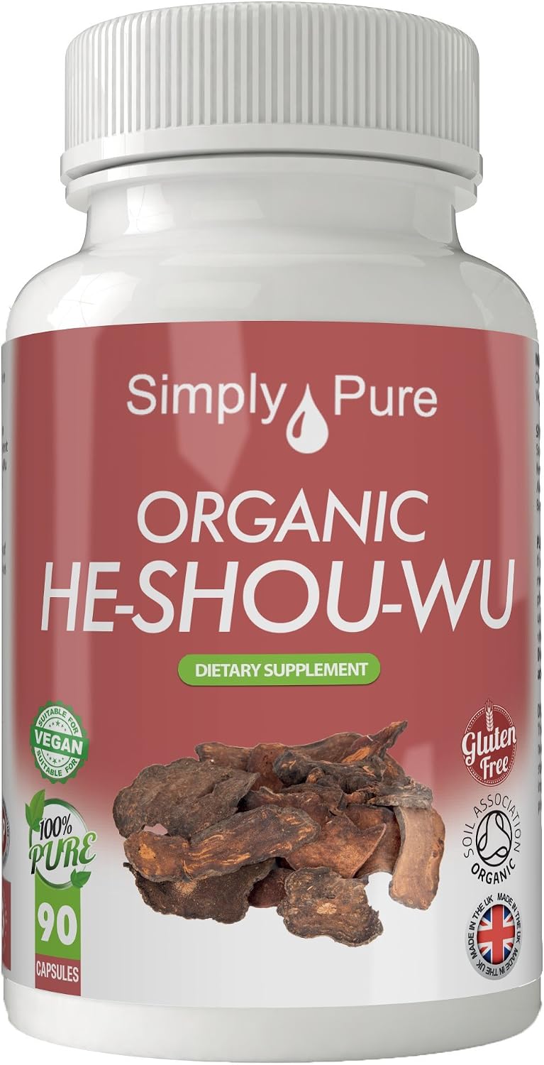 Simply Pure Organic He-Shou-Wu for Healthy Ageing, 90 count (Pack of 1)