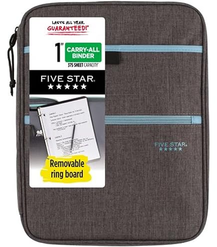 Amazon.com : Kinbashi Zipper Binder, 1 Inch 3 Rings Binder