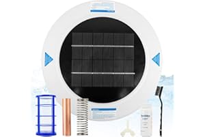 LAJBZ Solar Pool Ionizer - Floating Pool Purifier with Enhanced Copper Anode & Oversized Solar Panel, Compatible with Pools Up to 45,000 Gallons, Simplifies Water Care with No Batteries Required