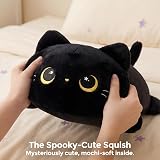 Mewaii Cute Black Cat Plush Pillow Kawaii Squishy Plush Toy 13in view 5
