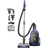 Eureka Canister Vacuum Cleaner, Household Vacuum for Home, Carpet, Pet | NEN186BL WhirlWind, Lightweight, 1000W, &le;82 dBA. HEPA, Auto cord rewind, 2-in-1 vac for hard floors, carpets, &amp; pet hair