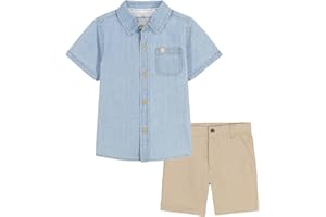 Calvin Klein boys 2pc Shirt Short Set