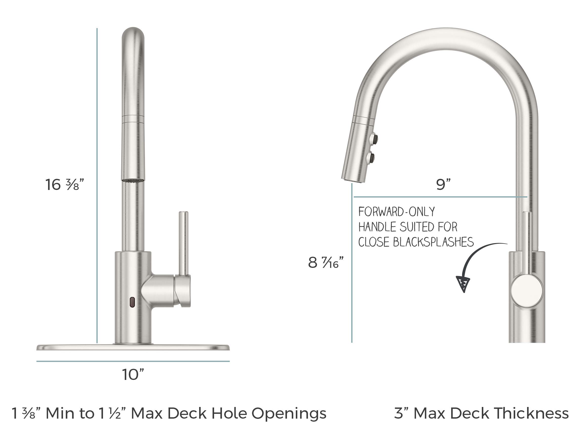 Pfister Stellen Touchless Kitchen Faucet with Pull Down Sprayer, Single Handle, High Arc, Polished Chrome Finish, LG529ESAC
