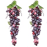 Bairdish 2pcs Agate Lifelike Grape Artificial Grape