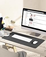 YSAGi Non-Slip Desk Pad 80x40 cm Waterproof PVC Leather Large Mouse Pad Dark view 2