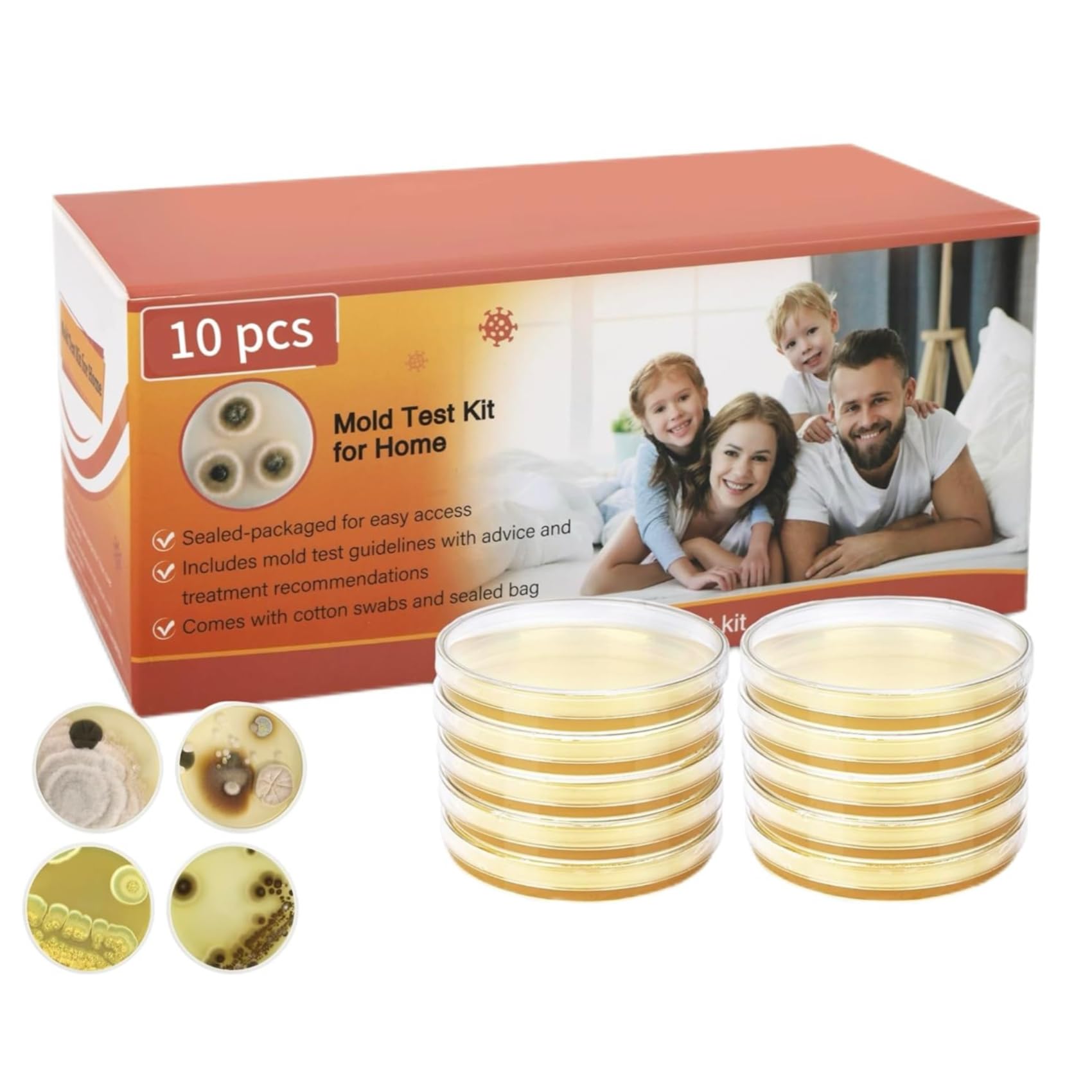 Photo 1 of 10 Set Mold Test Kit for Home, Simple and Easy Indoor Mold Detector, Black Mold Testing Kit, DIY Mold Test Kit for Home Air Quality HVAC System including Detailed Mold Identification Guide, Air Tester