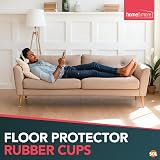 SOL 4 Pack Rubber Base Castor Cups Furniture Floor Protectors view 4