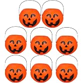 TOYANDONA 8pcs Halloween Pumpkin Buckets Plastic - 4 Inch Jack O Lantern Candy Buckets Trick Or Treat Halloween Pumpkin Pails for Trick Or Treating Party Favors Decorations