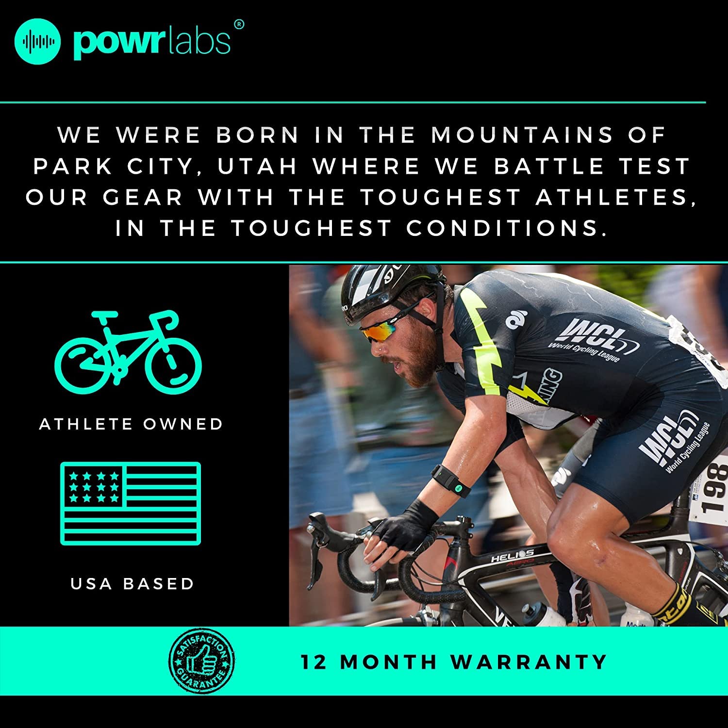 POWR LABS Bluetooth Armband Heart Rate Monitor - ANT+ Compatible with Polar, Peloton, Wahoo, Strava, Garmin, Whoop