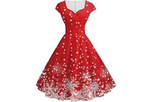 BTLYUIOAPE Christmas Dresses for Women 2023 Women's Fancy Dresses Vintage Christmas 1950s Evening Party Prom Cocktail Dress