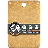 Earth’s Dreams Wood Cutting Board 17x12 Extra Large - Charcuterie Board, Non-Plastic, Non-Toxic, Heavy-Duty, Dishwasher Safe (Tan/Blacks)