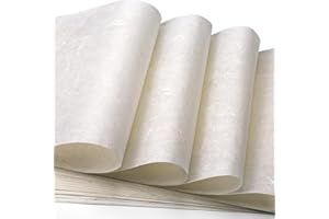 GarfxG A4 Mulberry Paper 20 Sheets Natural Rice Paper for Decoupage, Writing, Painting, Printing, Decorative, Card Making, Art Crafts DIY Gift Wrap -Off-White Color