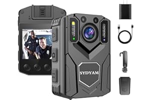 SYDYAM 2K Body Camera with Audio and Video Recording, 8-12H Battery, Night Vision Bodycam with Type-C Interface, OTG, Police Body Cam for Police Hiking Meeting Security Guard Daily Patrol (No Card)