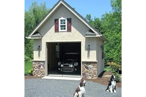 Garage Screen Doors for 1 Car Garage - 10x8Ft Magnetic Closure Heavy Duty Weighted Bottom Screen Self Sealing Fiberglass Mesh