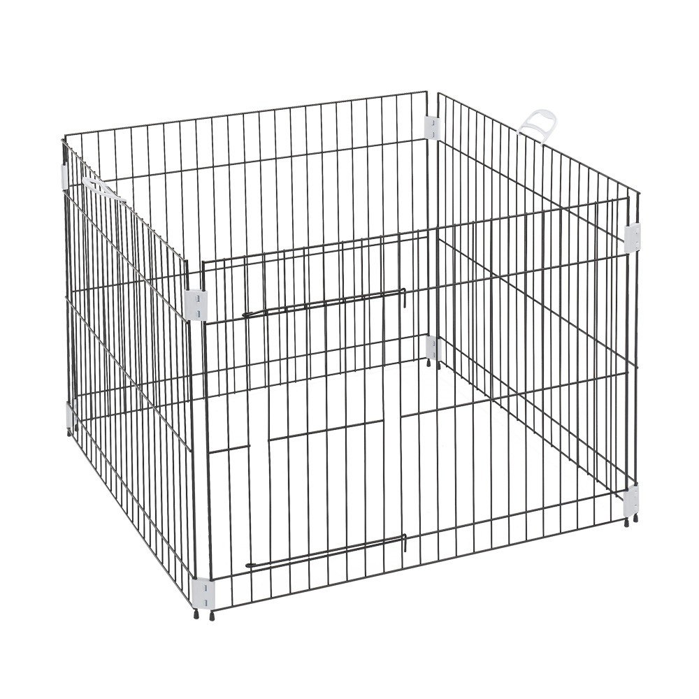 Ferplast Puppy fence DOG TRAINING indoor fence, folding mesh, Anti-slip feet, Sturdy coated metal, Ergonomic handles, 80 x 80 x h 62 cm