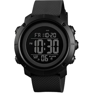 OLAZONE Men Digital Watch Sports Waterproof Military Back Light Small Watch for Men Black