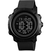 OLAZONE Men Digital Watch Sports Waterproof Military Back Light Small Watch for Men Black