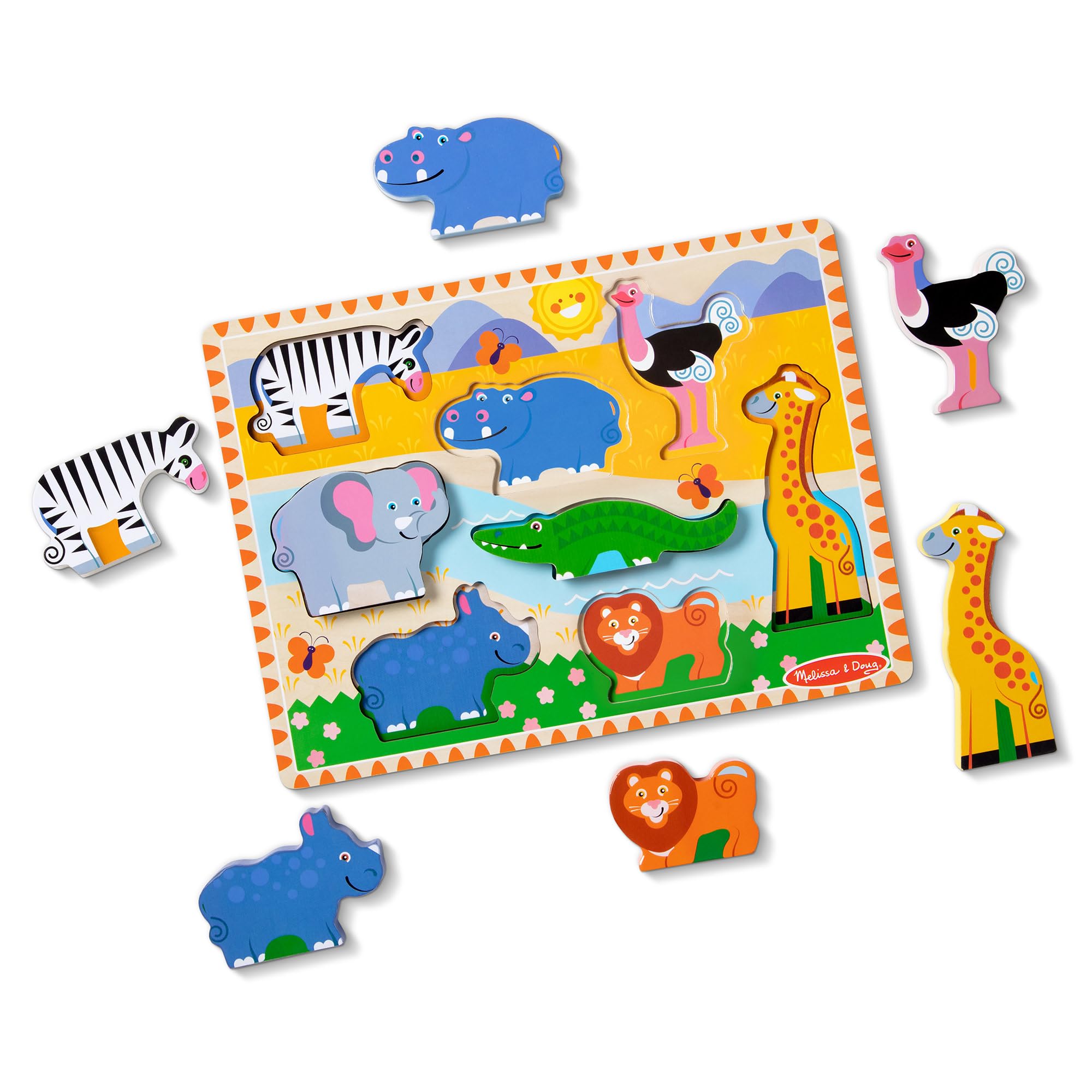 Melissa & Doug 13722 & Doug Holzpuzzle mit klobigen Teilen - Safaritiere (8 Teile) 4
