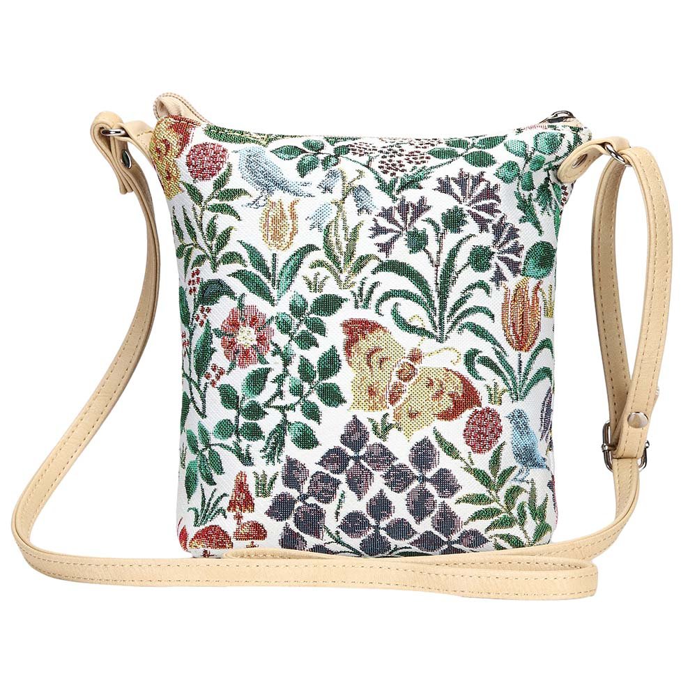Signare Tapestry Small Crossbody Bag Sling Bag for Women with Vintage Designs (Spring Flower, SLING-SPFL)