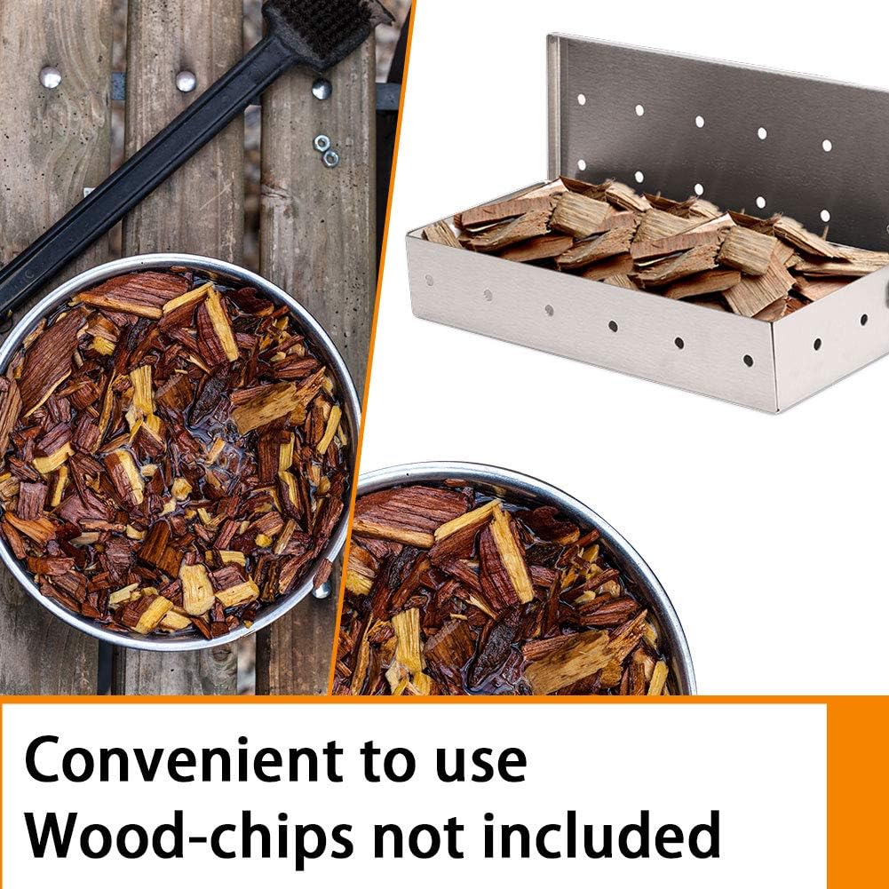 BBQ Smoker Box, BBQ Smoking Box for Smoking Chips and Wood Smokers, Gas