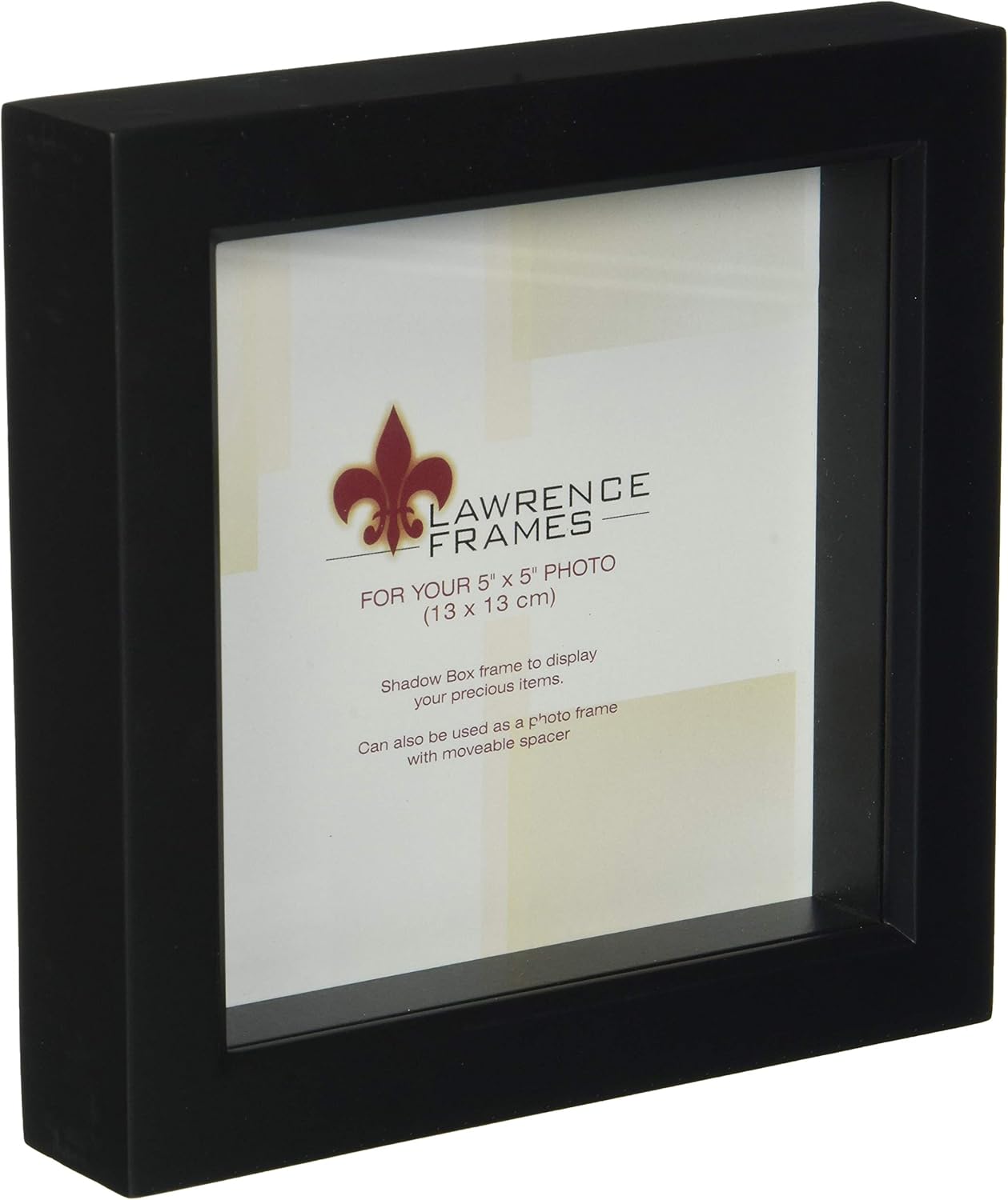 Lawrence Frames 795055 Wood Treasure Shadow Box Picture Frame, 5x5