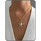 AIETUE Starfish Necklace, 18K Gold Plated Seashell Beach Summer Dainty Statement Necklaces Shell Beachy Non Tarnish Stainless Steel Pendant Adjustable Jewelry Gift