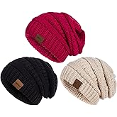 Womens Beanies for Winter 3 Pack, Slouchy Beanies for Women Oversized Knit Warm, Winter Hats for Women Thick for Cold Weather