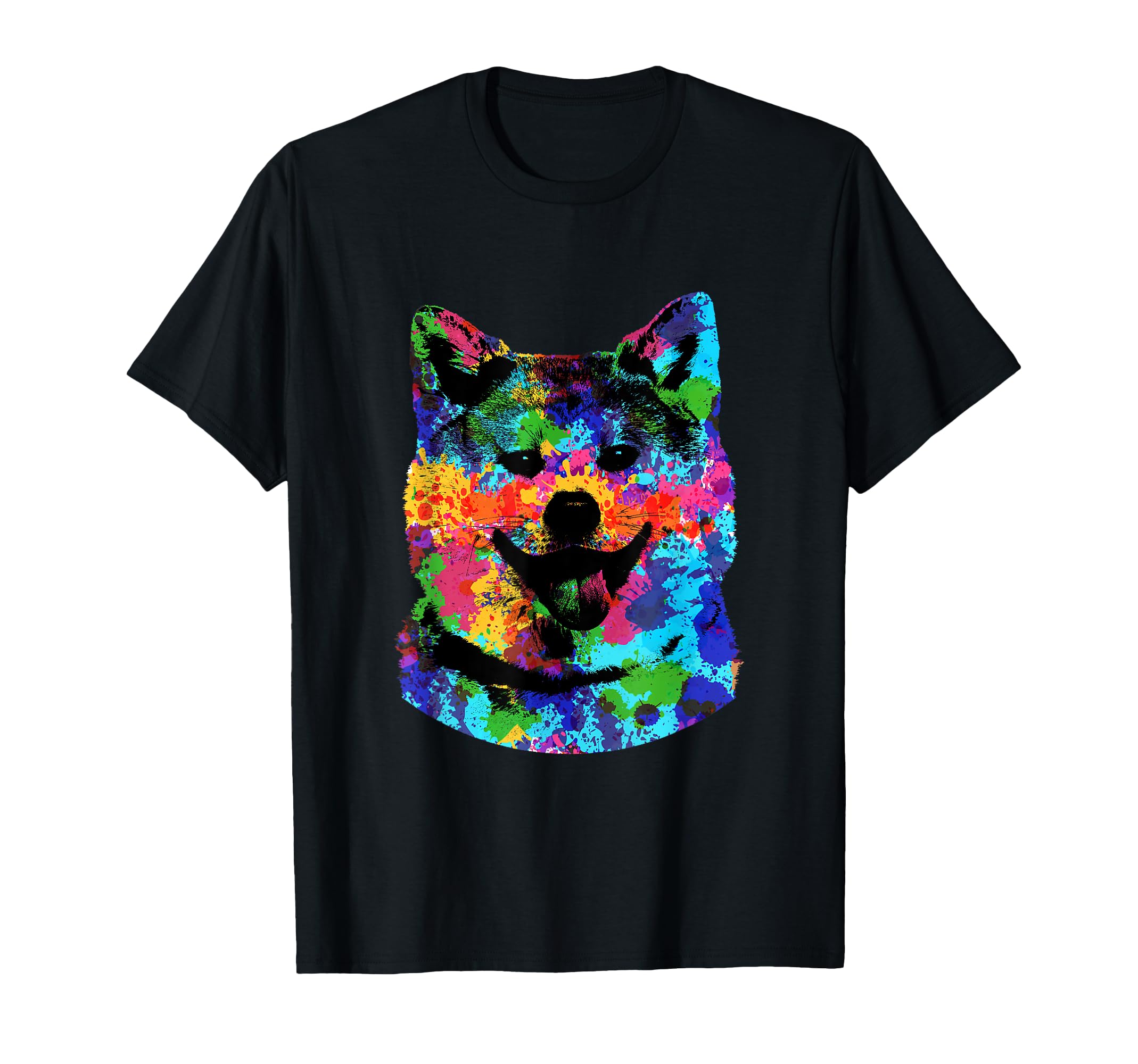 Coloured Akita Inu Dog Japan Dog Holder T-Shirt