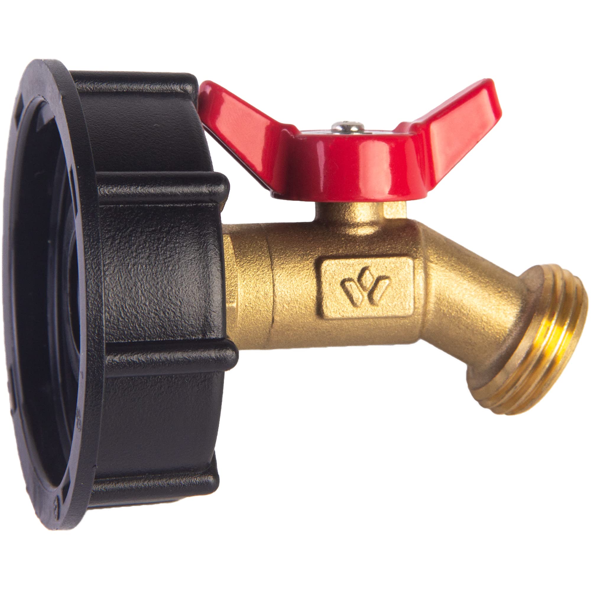 Photo 1 of 1 PCS IBC Tote Fittings Adapter, 275-330 Gallon Tank Adapter, 2" Coarse Thread with 1 Brass Valve Faucet, Perfect for Garden Hose Connector Water Tank