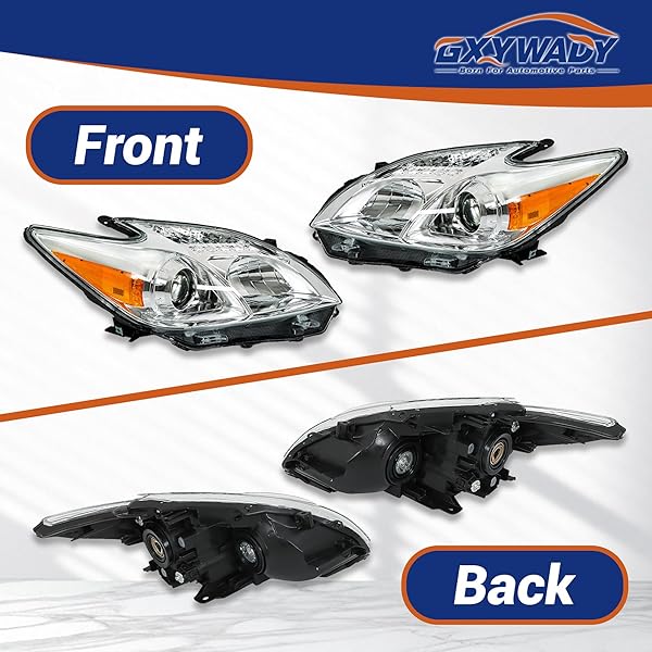 GXYWADY HEADLIGHT ASSEMBLY REPLACEMENT FOR PRIUS 2012-2015 PASSENGER AND DRIVER SIDES 8113047520 8117047520 TO2518134C TO2519134C