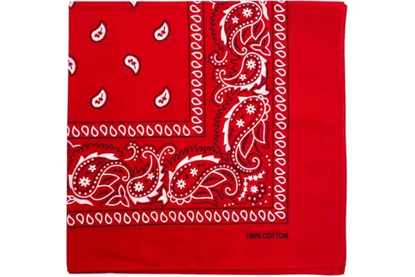 MDSTYLE 100% Cotton Bandana for Men & Women 22" x 22" Paisley Pattern Handkerchief Headband