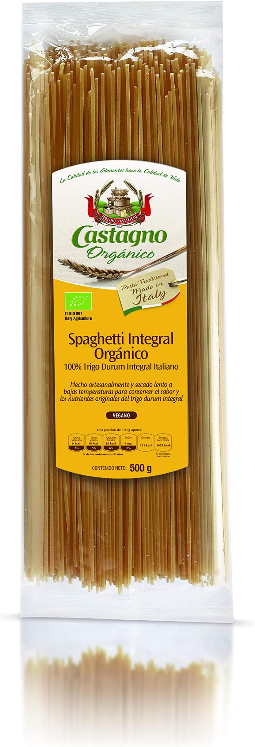 Castagno whole wheat durum semolina spaghetti 500g
