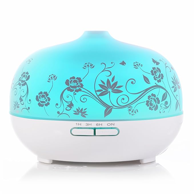 title=BESTEK 300 ml Vetro Diffusore di Aromi e Oli Essenziali ad Ultrasuoni con 7