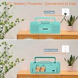 WISCENT Vintage Portable Cassette Player Boombox Bluetooth USB AM FM Teal view 7