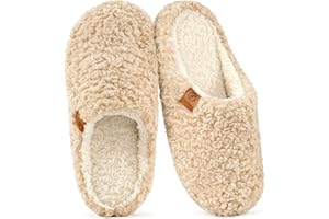 EverFoams Women's Fuzzy Slip-on Slippers Soft Comfy Memory Foam Indoor House Shoes