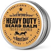 Honest Amish - Heavy Duty Beard Balm - 2 Ounce - Beard Conditioner | Natural Oils and Butters Soften Coarse Beards for Easier Daily Styling and Control