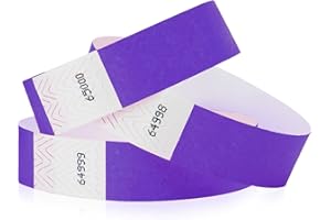 100 WristCo Purple Tyvek Wristbands for Events - Comfortable Tear Resistant Paper Bracelets ID Wrist Bands for Concerts Festivals Admission Party Identification