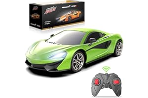 AEROQUEST McLaren 570S Remote Control Car, 2.4Ghz RC Car Official Licensed 1/24 Scale Model Racing Hobby Toy Car with Headlight for Boys, Girls, Kids, Teens and Adults Gifts, Green