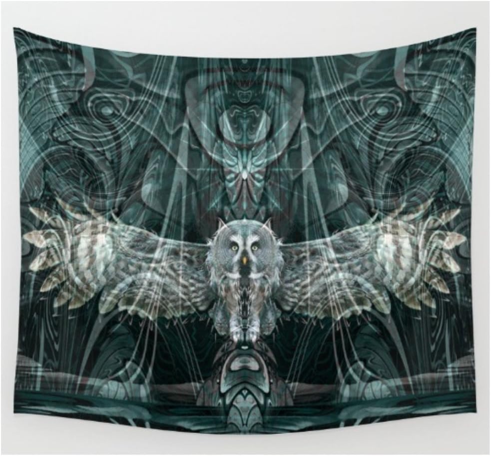 KRWHTS Mandala Tapestry Wall Hanging, Great Grey Owl Wall Tapestry