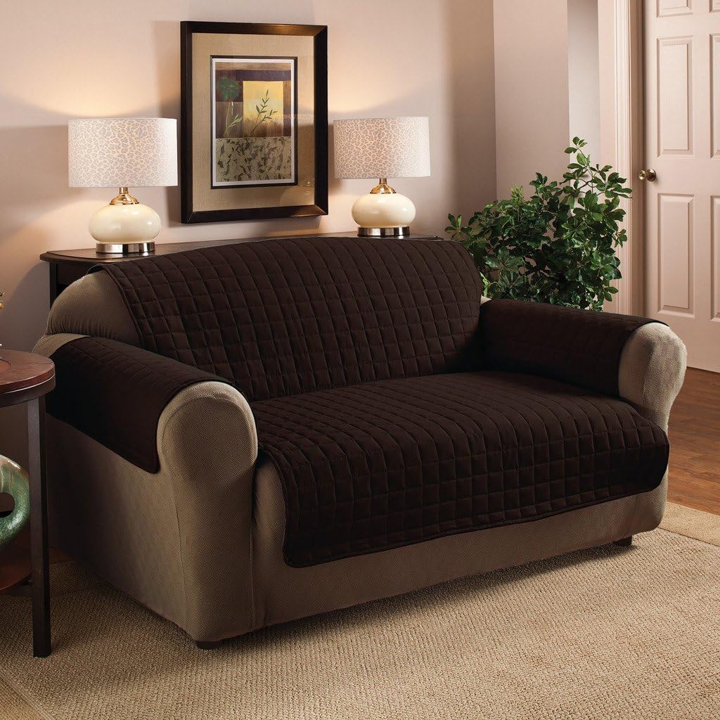 Luxury Quilted SOFA Pet Dog Furniture Protector, COFFEE