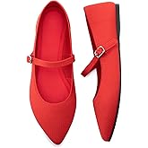 Soesyi Pointed Toe Flats Knit Ballet Flat Shoes for Women Comfortable with Adjustable Strap,Washable Dressy Casual Flats for Work Office