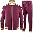 dioxoib Men Track Suits Sets Long Sleeve Full-zip Sweatsuit Active Jackets and Pants 2 Piece Outfits