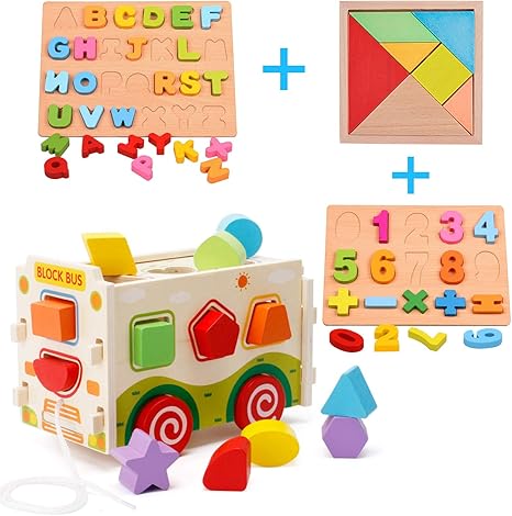 wooden bus shape sorter