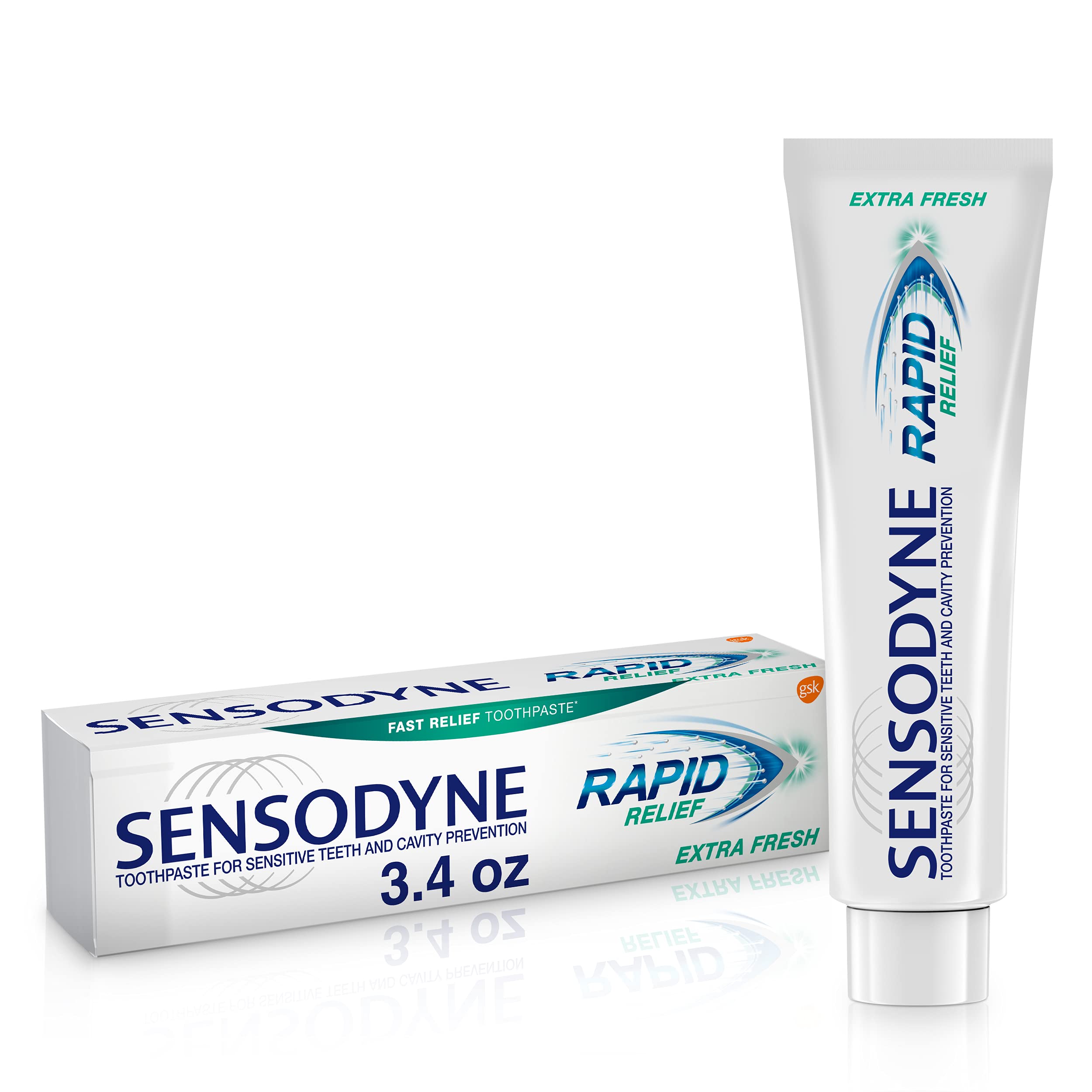 Sensodyne Rapid Relief Sensitive Toothpaste, Cavity Prevention and Sensitive Teeth Treatment - 3.4 Ounces