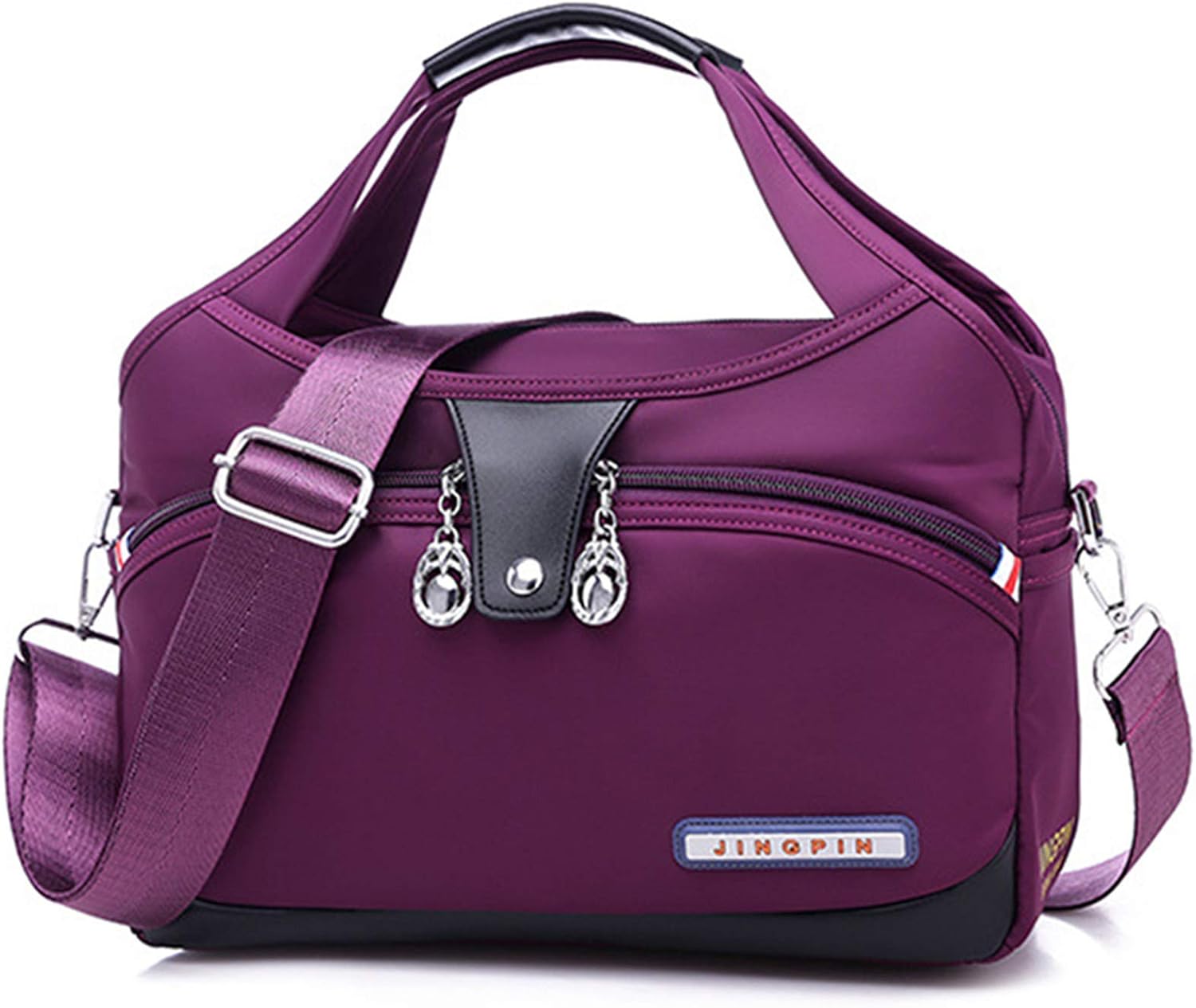 ZSDN Einfarbige Nylon Damen Messenger Bags Casual Geldbörse Handtasche